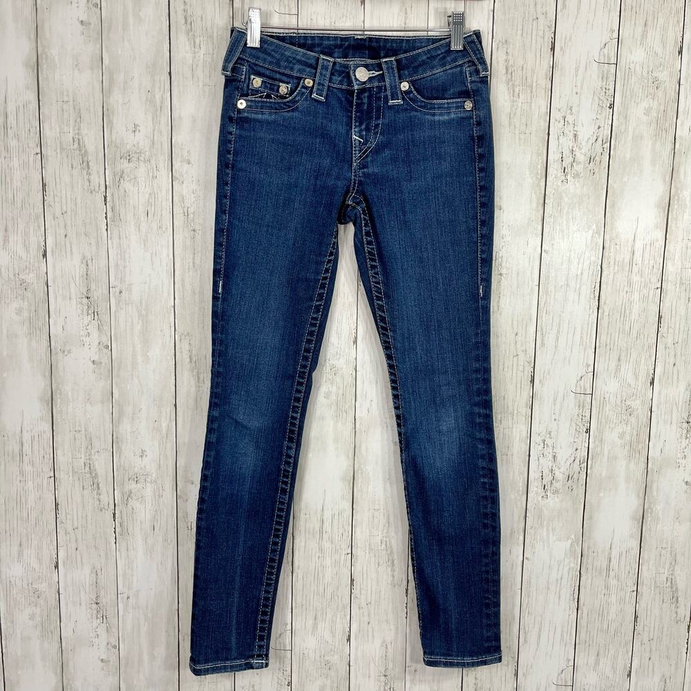 True Religion Lone Star Legging Denim Skinny Jeans Crystal Logo 24